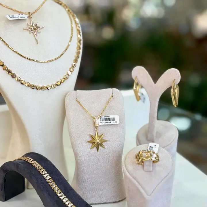 14 Ayar Altın Yıldız Kolye Takı Seti