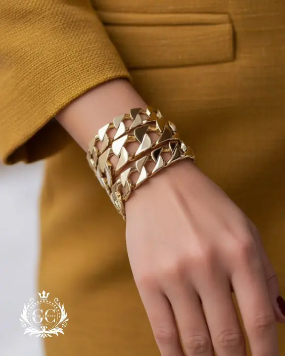 Kalın Zincir Gold Bileklik