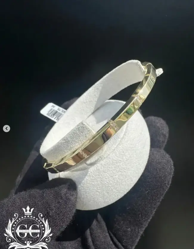 Pırlantalı Sarı Altın Kelepçe Bilezik - Karşıyaka İzmir Kuyumcu Gold Center Süleyman Pırlanta