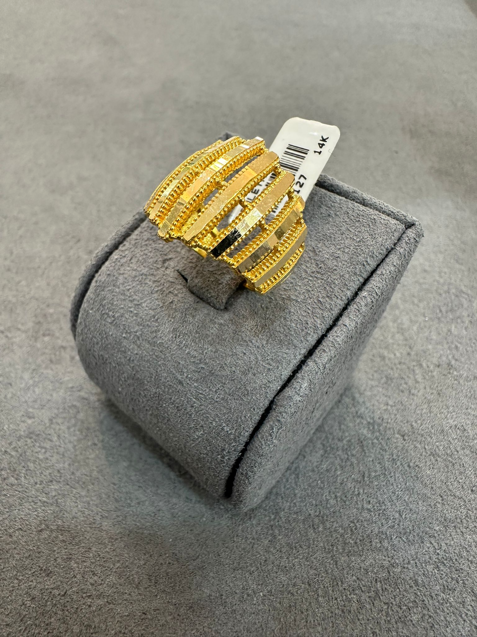 14 Ayar Sarı Altın Örgülü Kalın Yüzük - Karşıyaka İzmir Kuyumcu Gold Center Süleyman Pırlanta