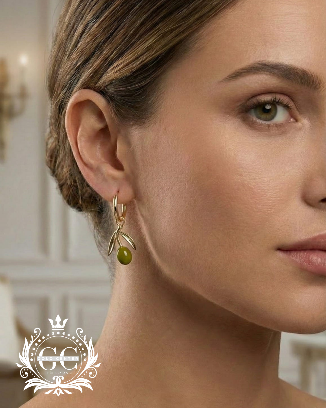 Zeytin Dalı Altın Küpe - Karşıyaka İzmir Kuyumcu Gold Center Süleyman Pırlanta