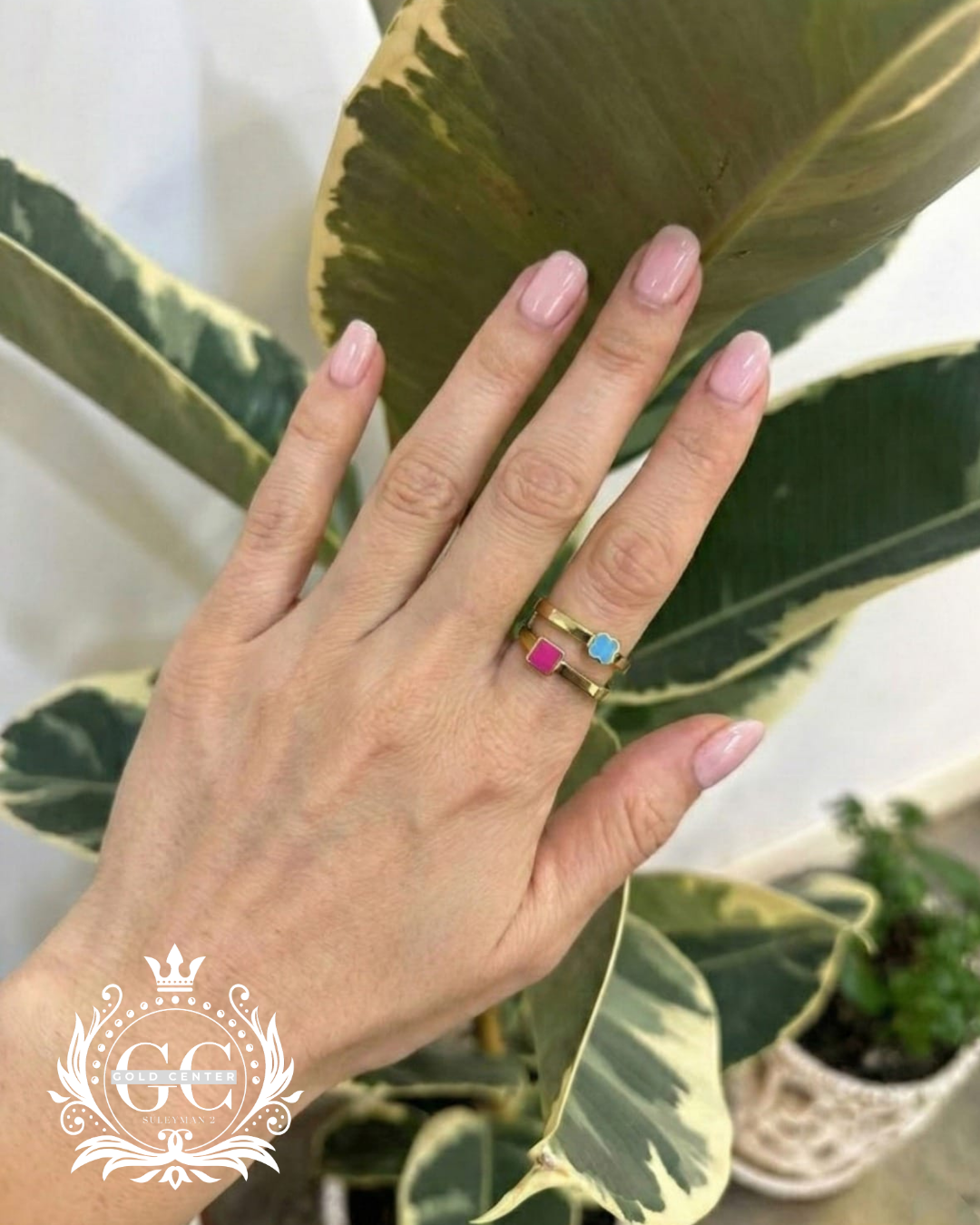 Renkli Mineli Çiçekli Altın Yüzük - Karşıyaka İzmir Kuyumcu Gold Center Süleyman Pırlanta