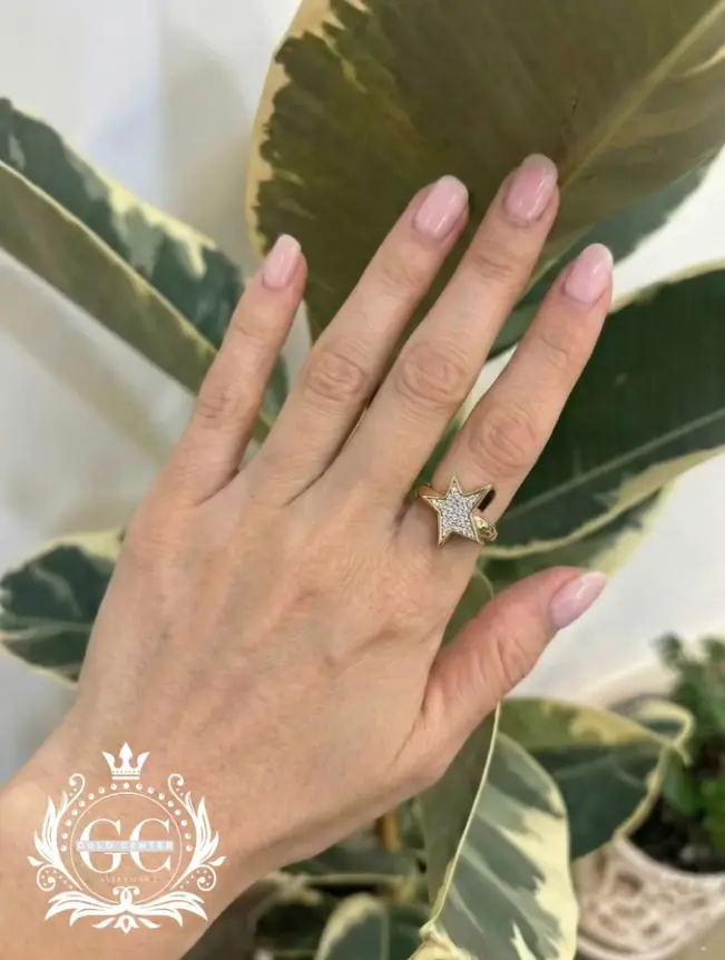 Yıldız Model Pırlantalı Altın Yüzük - Karşıyaka İzmir Kuyumcu Gold Center Süleyman Pırlanta